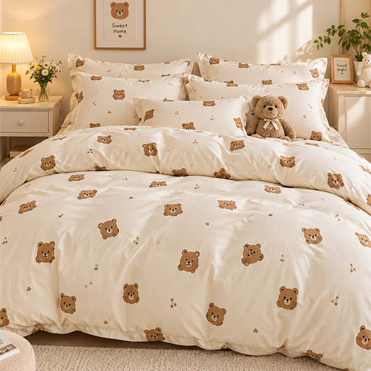 Cute Teddy Bear Bedding Set