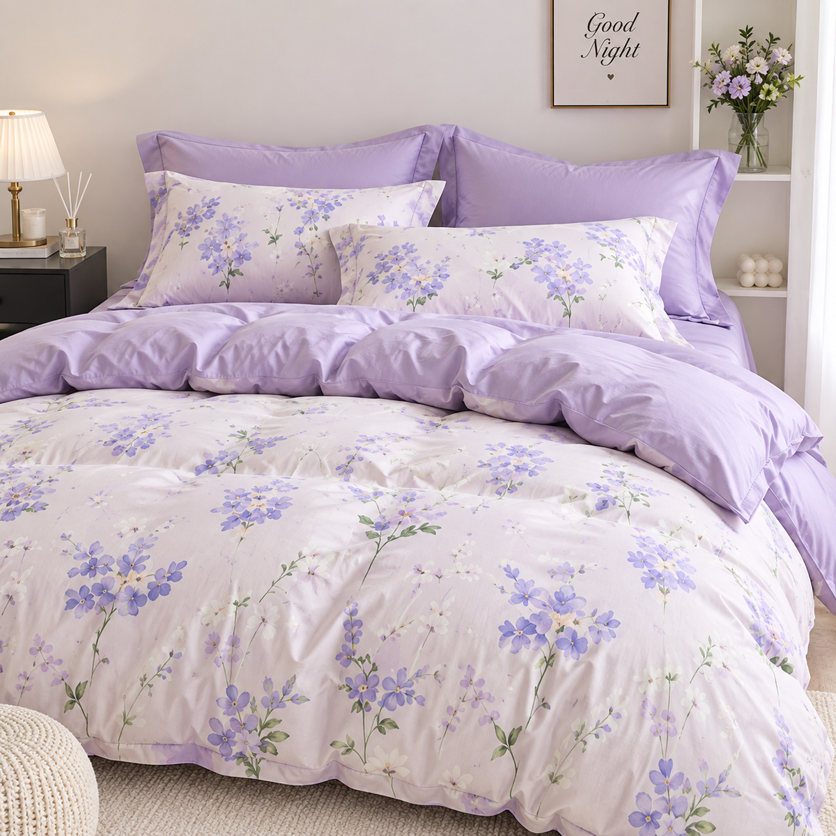 Lavender Floral Bedding Set